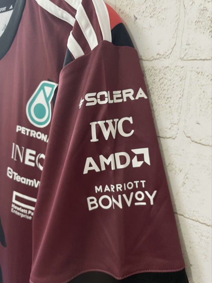 2025 F1 Benz New Pattern Short Sleeve Racing Suit