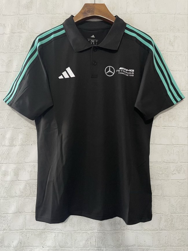 2025 F1 Benz New Pattern Short Sleeve Racing Suit