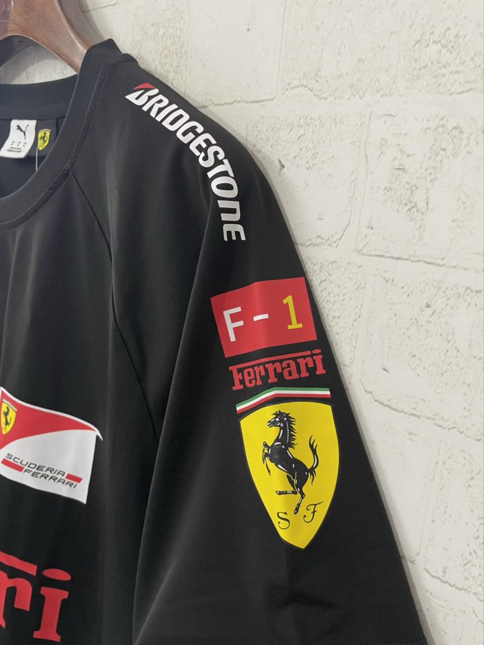 2025 F1 Ferrari New Pattern Black Short Sleeve Racing Suit
