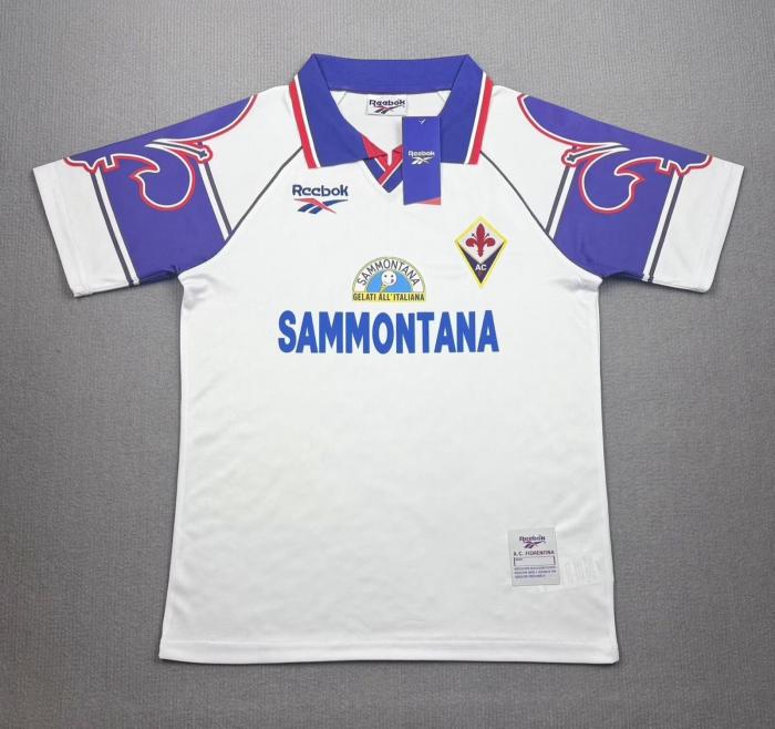 1995-1997 Fiorentina Away White Retro Soccer Jersey