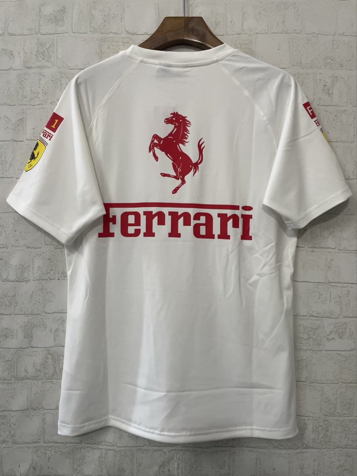 2025 F1 Ferrari New Pattern White Short Sleeve Racing Suit