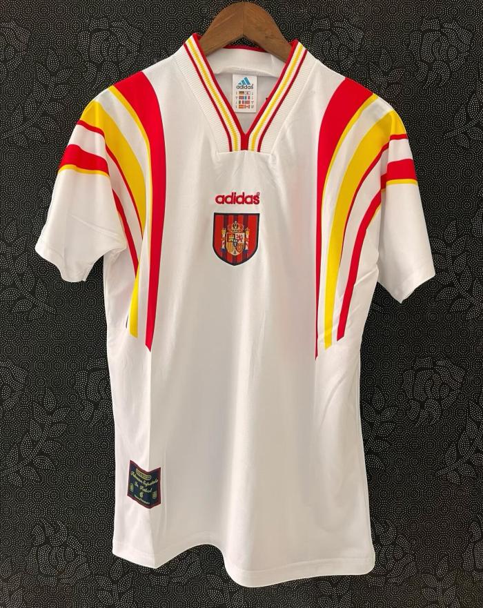 1996 Spain Away Retro Soccer Jersey