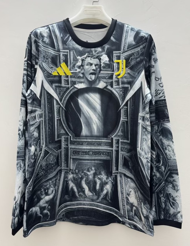 25-26 Juventus Black Special Edition Long sleeves Fans Training shirts