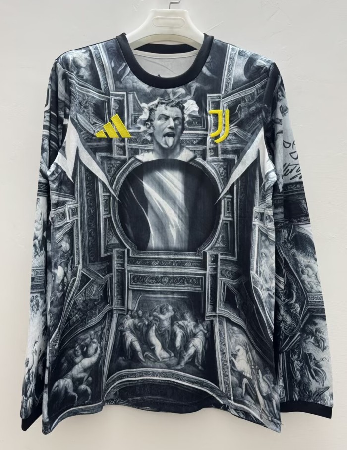 25-26 Juventus Black Special Edition Long sleeves Fans Training shirts