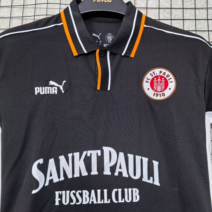 25-26 St. Pauli Black Polo Short Sleeve