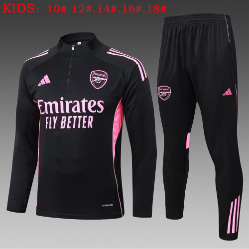 25-26 Arsenal High Quality Kids Half Pull Tracksuit