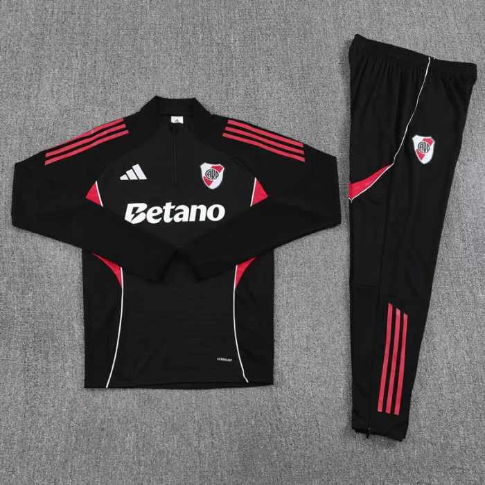 25-26 River Plate High Quality Half Pull Tracksuit