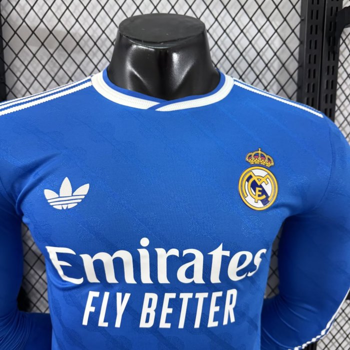 25-26 Real Madrid Third Long Sleeve Player Version Soccer Jersey