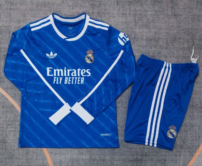 25-26 Real Madrid Third Long Sleeve Kids Soccer Jersey (长袖)