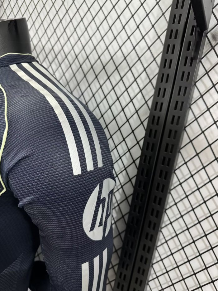 25-26 Real Madrid Away Long Sleeve Player Version Soccer Jersey 长袖