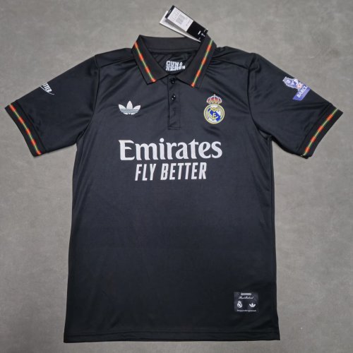 25-26 Real Madrid Black Polo Short Sleeve