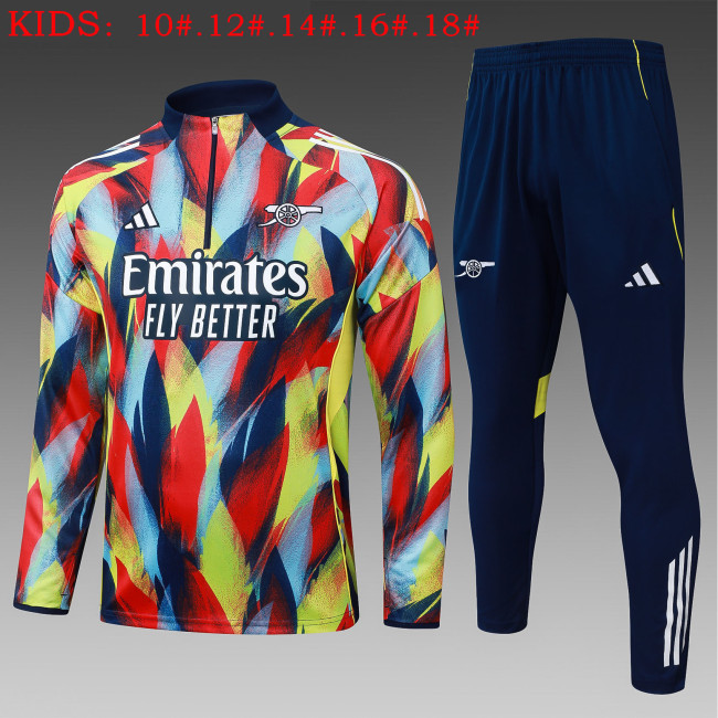 25-26 Arsenal High Quality Kids Half Pull Tracksuit