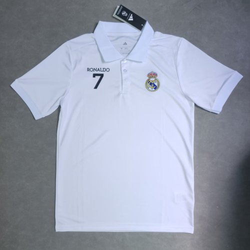 25-26 Real Madrid White Polo Short Sleeve