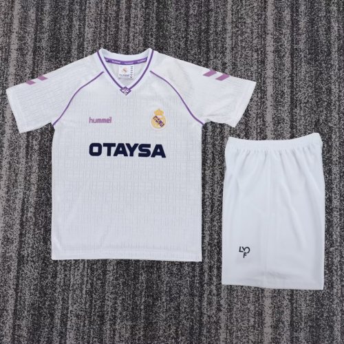 1990-1992 Real Madrid Home Retro Kids Soccer Jersey