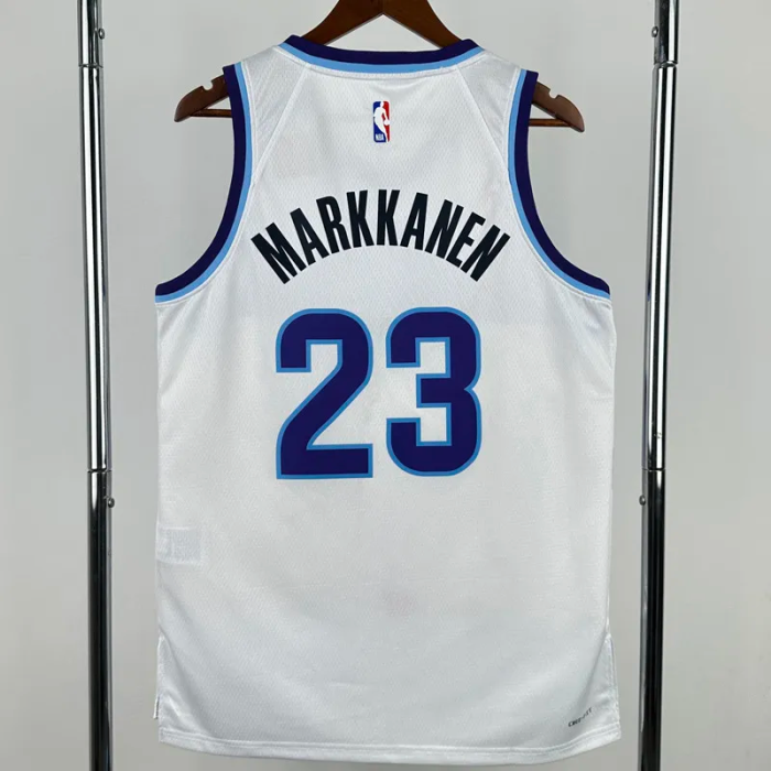 25-26 JAZZ MARKKANEN #23 White Top Quality Hot Pressing NBA Jersey