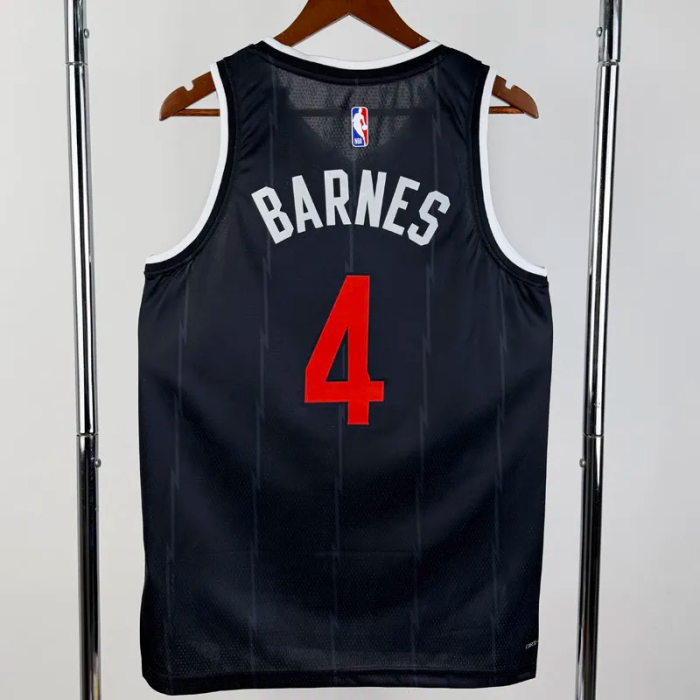 25-26 Raptors BARNES #4 Black City Edition Top Quality Hot Pressing NBA Jersey