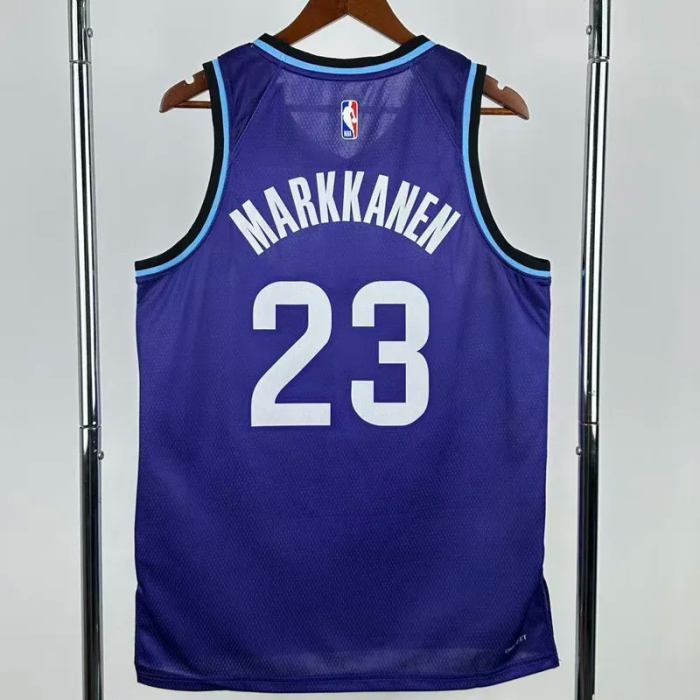 25-26 JAZZ MARKKANEN #23 Purple Top Quality Hot Pressing NBA Jersey