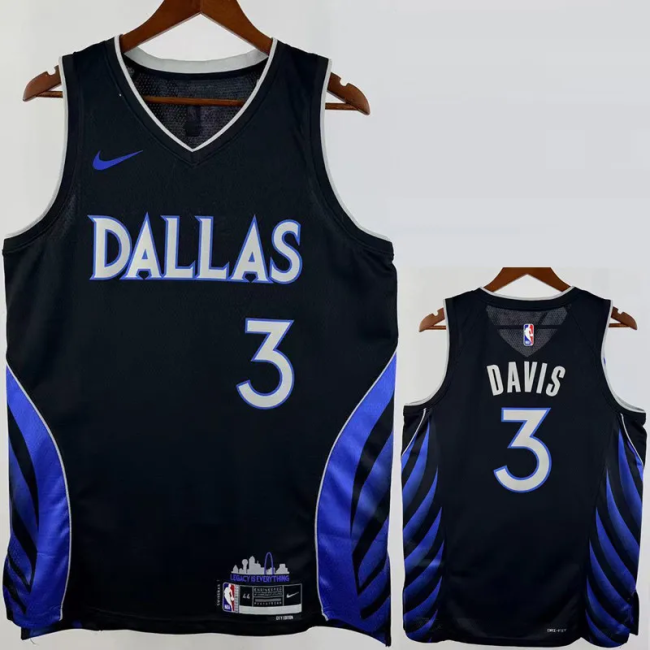25-26 Dallas Mavericks DAVIS #3 Black City Edition Top Quality Hot Pressing NBA Jersey(V领)