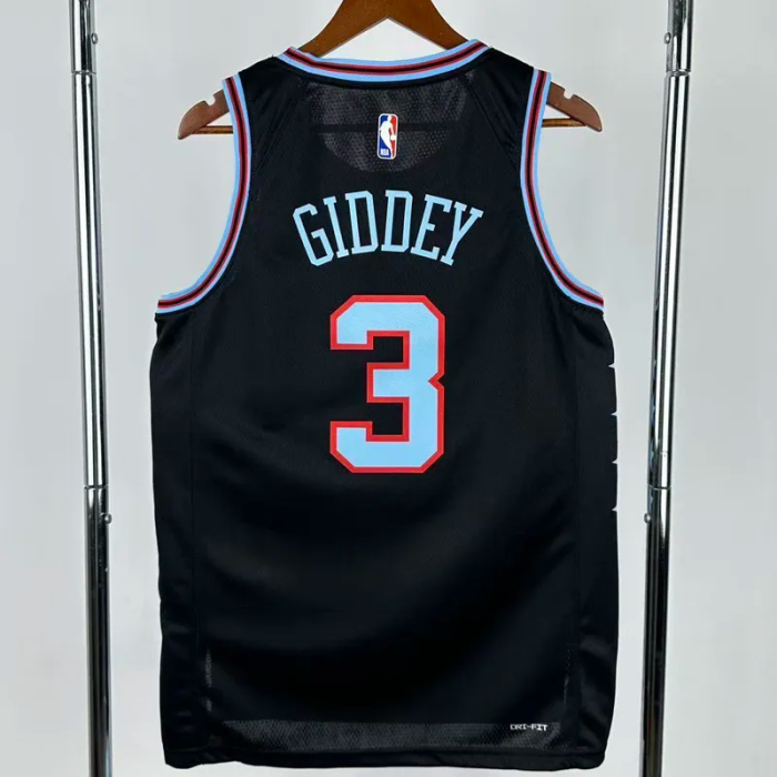 25-26 BULLS GIDDEY #3 Black City Edition Top Quality Hot Pressing NBA Jersey