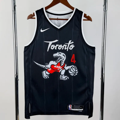 25-26 Raptors BARNES #4 Black City Edition Top Quality Hot Pressing NBA Jersey
