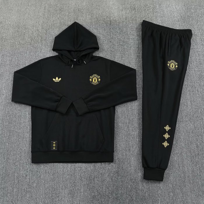 26-27 Man Utd Black Hoodie Tracksuit (卫衣套装)