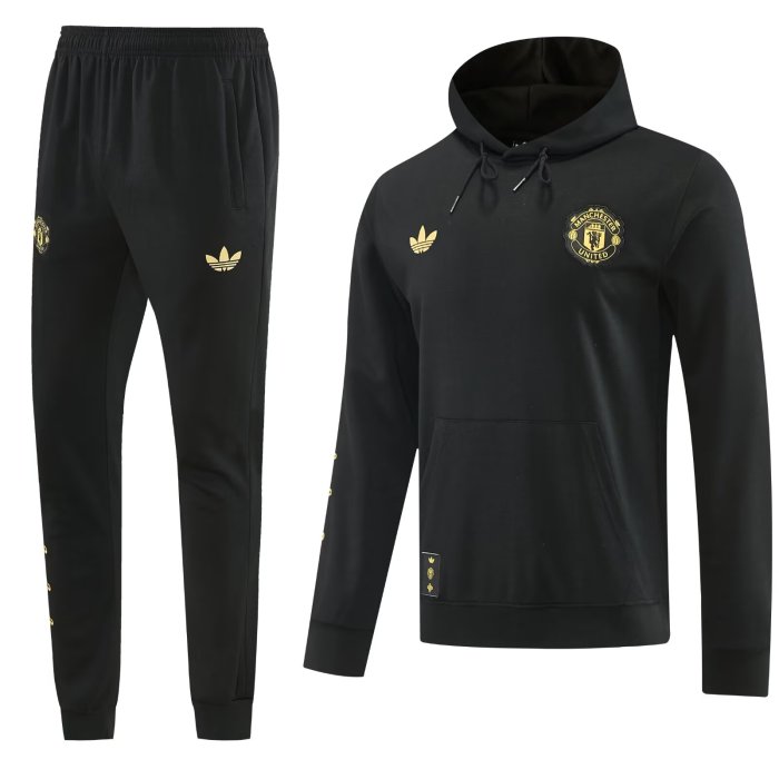 26-27 Man Utd Black Hoodie Tracksuit (卫衣套装)