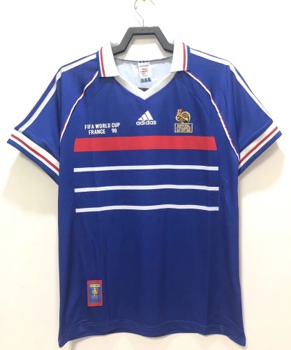 1998 France Home Blue Retro Soccer Jersey