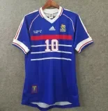 1998 France Home Blue Retro Soccer Jersey #10