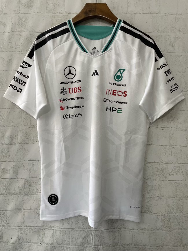 2026 F1 Benz New Pattern Short Sleeve Racing Suit