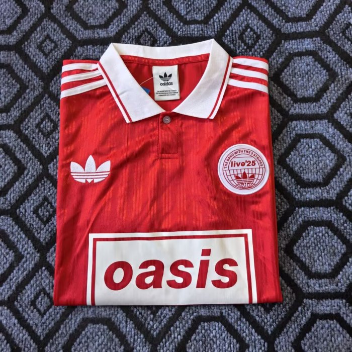 2026 AD Oasis Joint Edition Red Retro Version Polo Short Sleeve