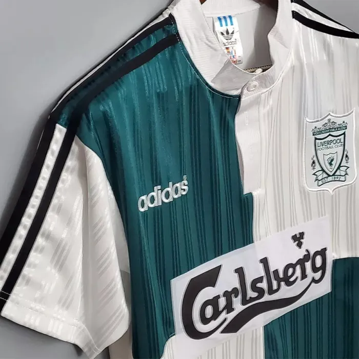 1995-1996 Liverpool Away Green Retro Soccer Jersey