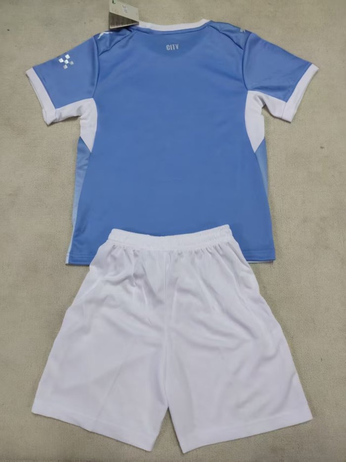26-27 Man City Home Kids Soccer Jersey