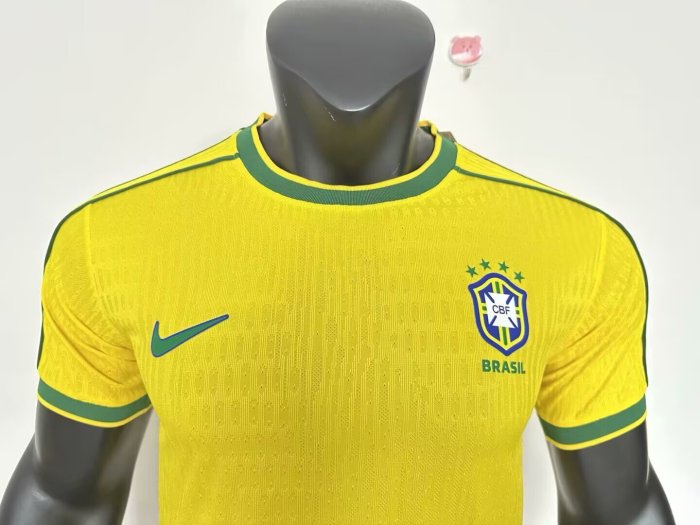 1998 Brazil Yellow Player Version Retro Soccer Jersey