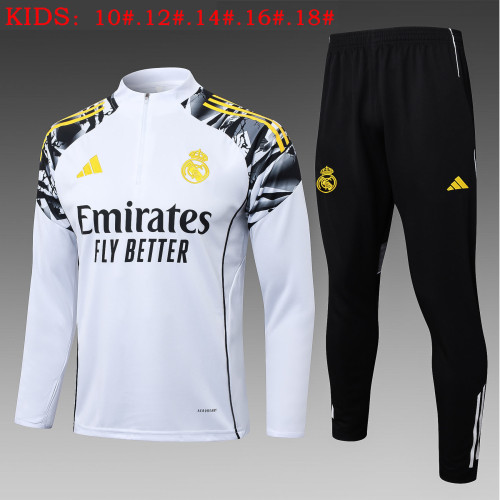 25-26 Real Madrid High Quality Kids Half Pull Tracksuit