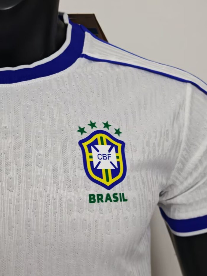 1998 Brazil White Player Version Retro Soccer Jersey