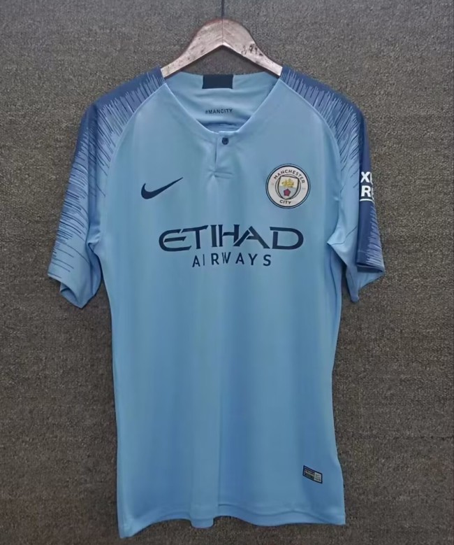 2019 Manchester City Blue Retro Soccer Jersey