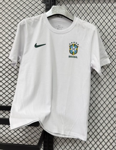26-27 Brazil White High Quality Pure Cotton Casual T-Shirt
