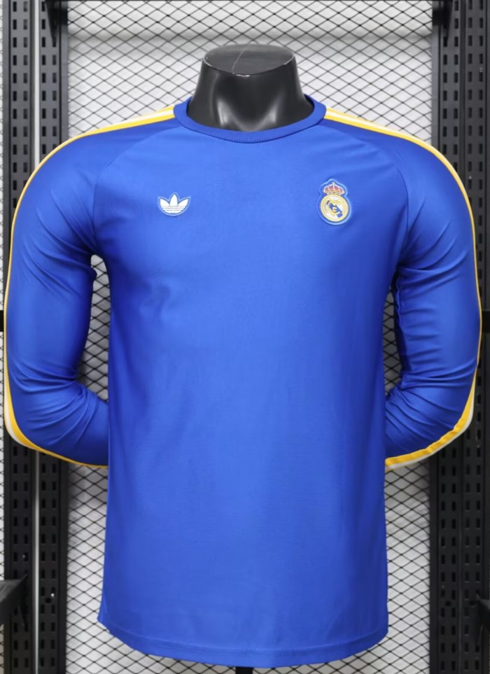 26-27Real Madrid Blue Long Sleeve Player Version Training shirts*长袖球员