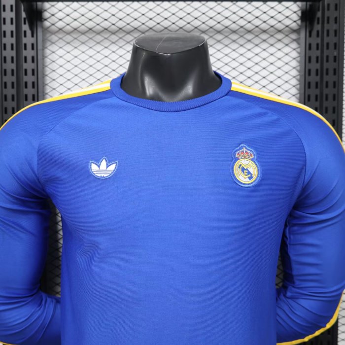 26-27Real Madrid Blue Long Sleeve Player Version Training shirts*长袖球员