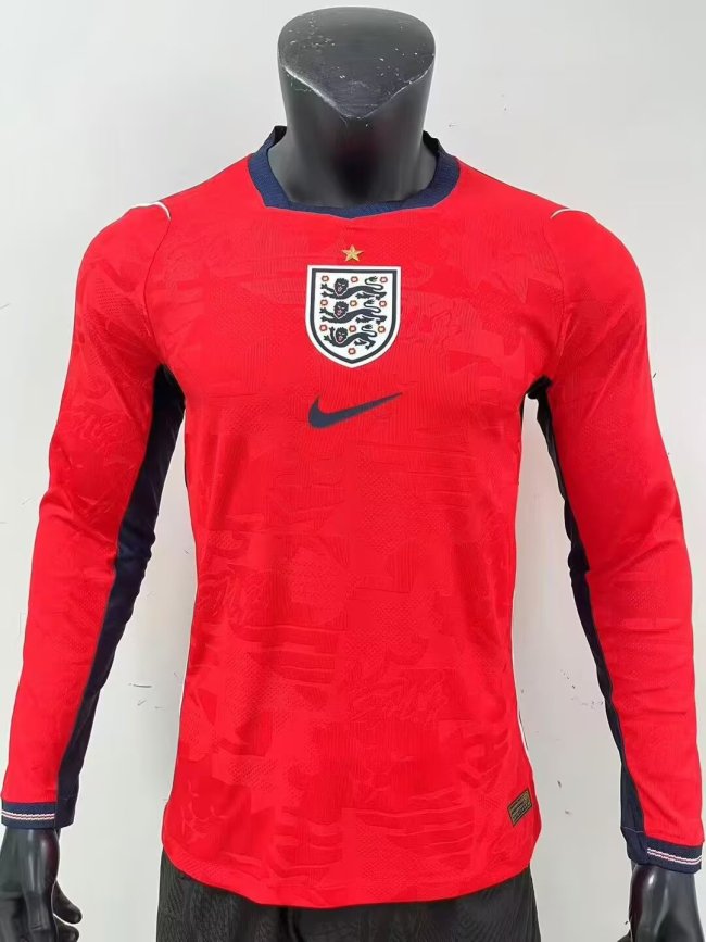 2026 England Away Long Sleeve Player Version Soccer Jersey (长袖球员)