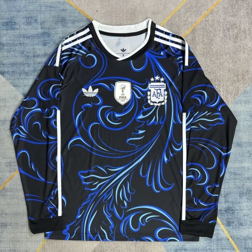 2026 World Cup Argentina Away Long Sleeve Fans Soccer Jersey (长袖)