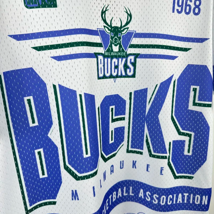 2026 BUCKS White Retro High Quality Casual T-Shirt #MN