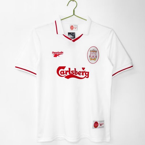 1996-1997 Liverpool Away Retro White Soccer Jersey