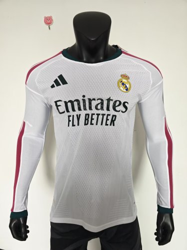 2026Real Madrid Home Long Sleeve Player Version Soccer Jersey (长袖球员)