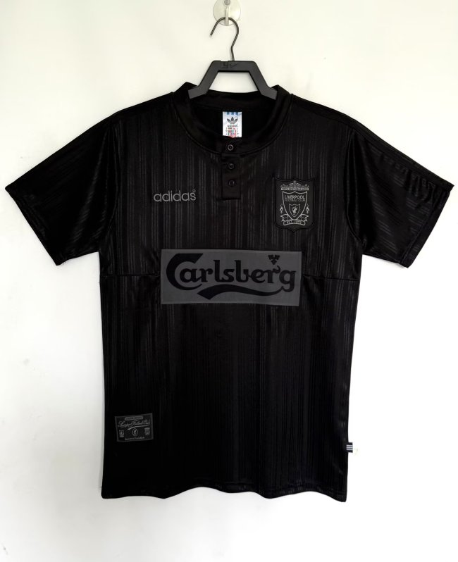 1995-1996 Liverpool Black Special Edition Retro Soccer Jersey