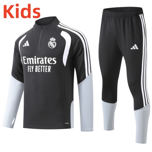 26-27Real Madrid High Quality Kids Half Pull Tracksuit