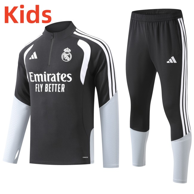 26-27Real Madrid High Quality Kids Half Pull Tracksuit