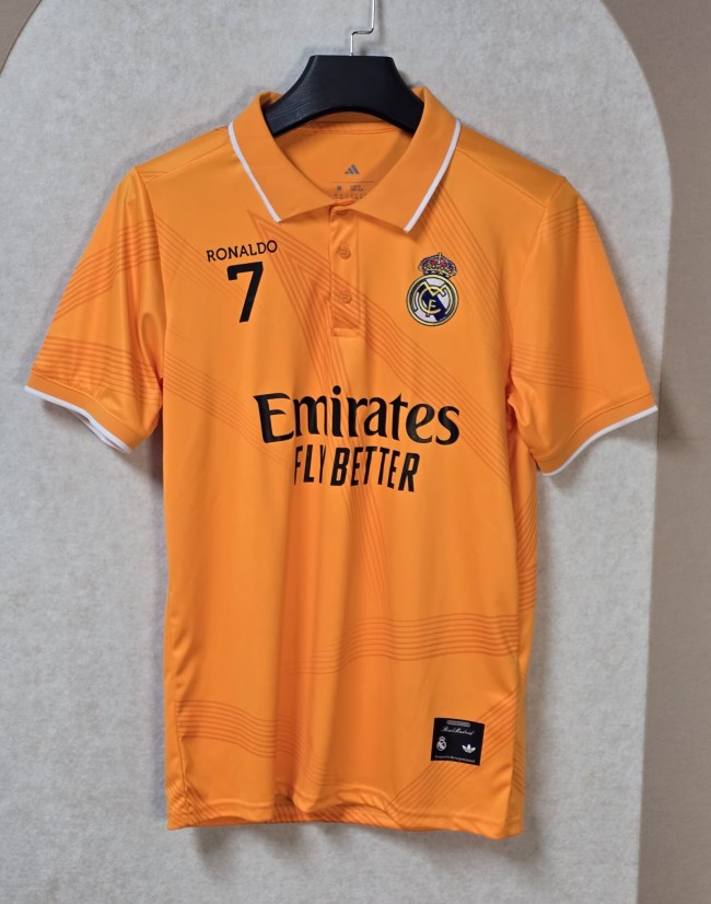 25-26Real Madrid Yellow Polo Short Sleeve