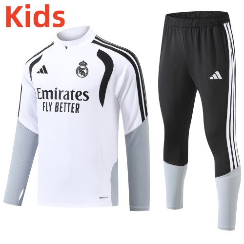 26-27Real Madrid High Quality Kids Half Pull Tracksuit