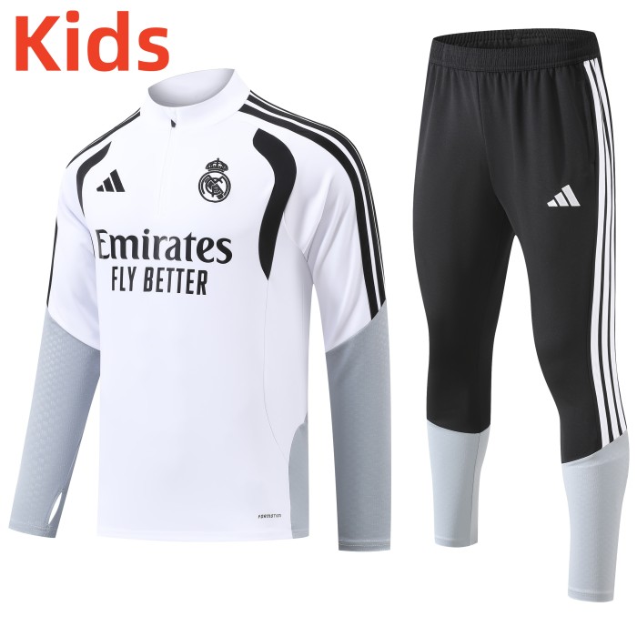 26-27Real Madrid High Quality Kids Half Pull Tracksuit
